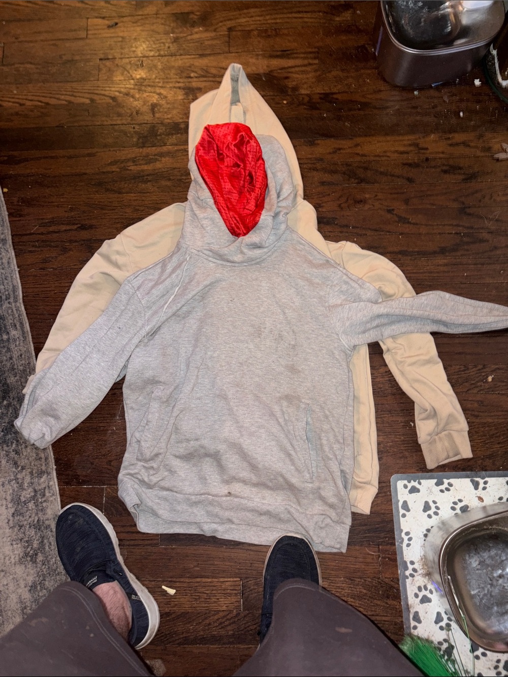 Under Armour Gray Pullover Hoodie with Red Hood Lining